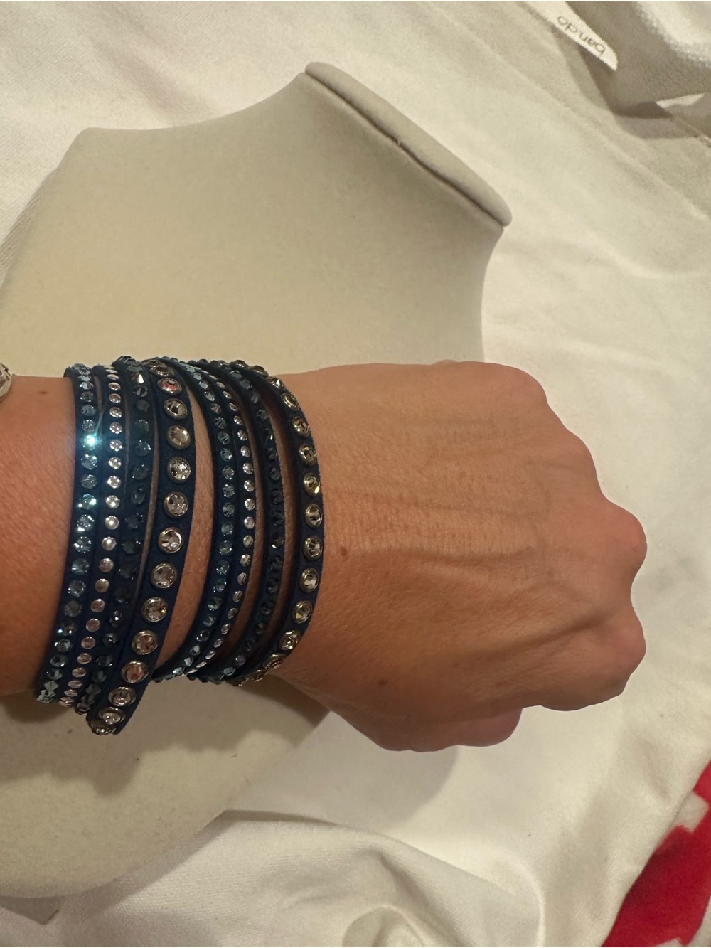 Swarovski Navy Blue Multi-Row Crystal Wrap Bracelet